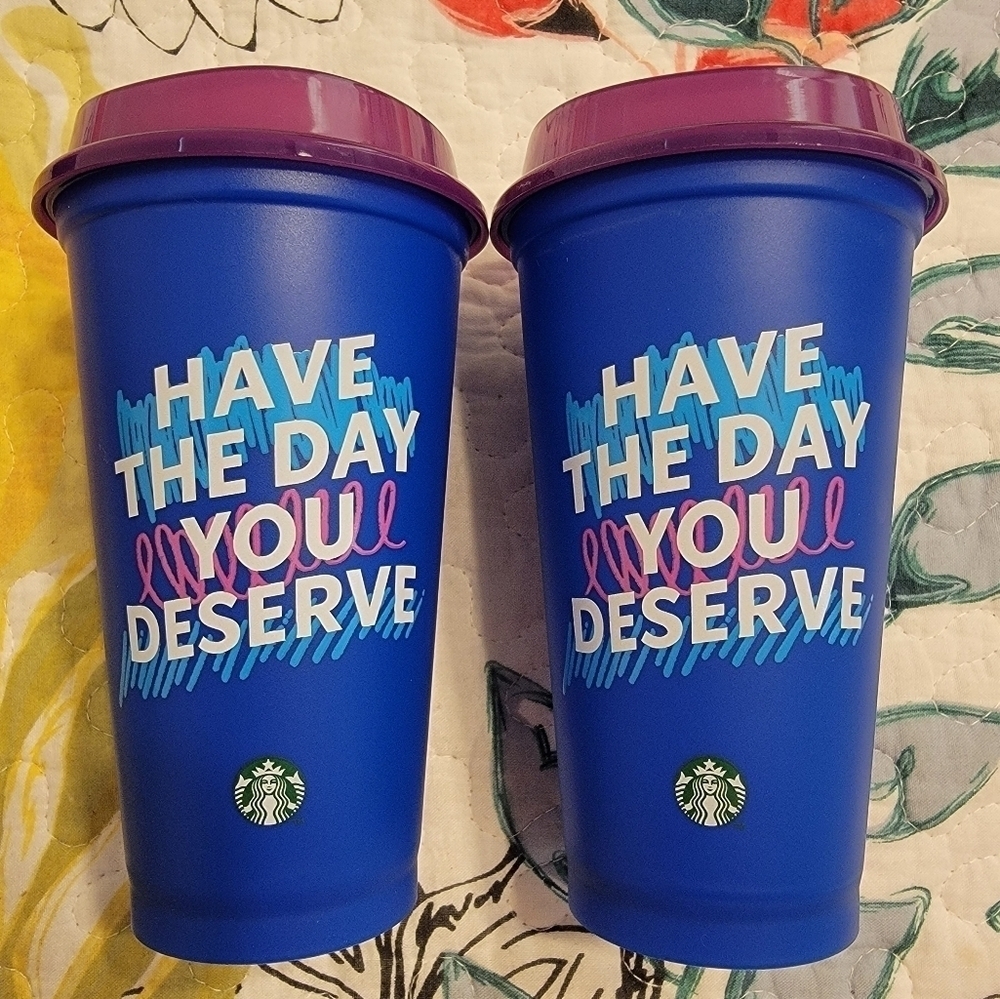 NWOT Starbucks 2024 Reusable Cup with Sippy Lid 2 Units